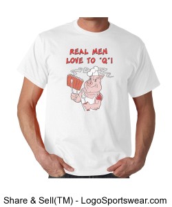 "REAL MEN LOVE TO 'Q'! " Gildan  Cotton Adult T-shirt Design Zoom
